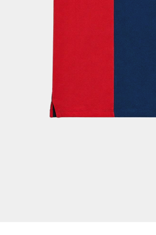 Red & Navy Blue Color blocked Collar Neck Half Sleeve Polo-Shirt - MYK_Fatimas