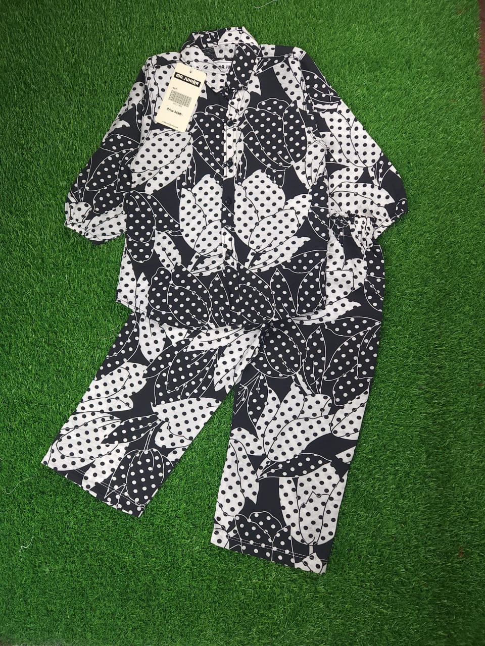 Bold Black & White Polka Leaf Co-Ord Set