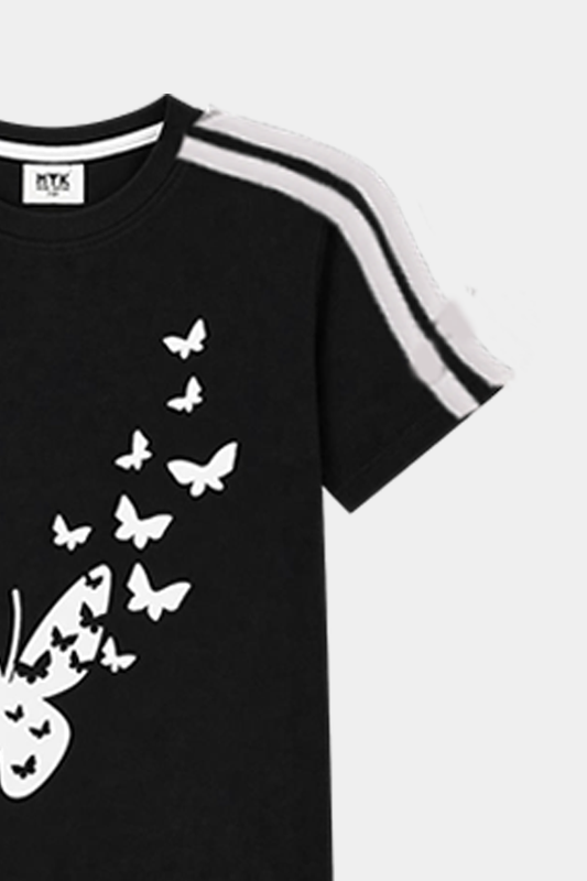 Butterfly Bliss Kids Tracksuit – Black & White Elegance - MYK_Fatimas