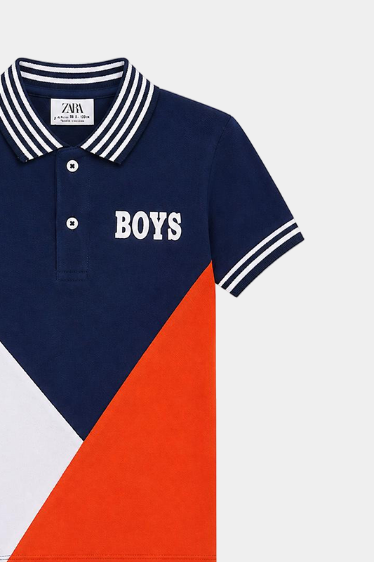Orange , White and dark blue Boys Polo shirt - MYK_Fatimas