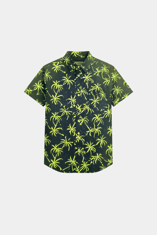 Boys Tropical Palm Green Linen Co-Ord Set – Cool Summer Style - MYK_Fatimas
