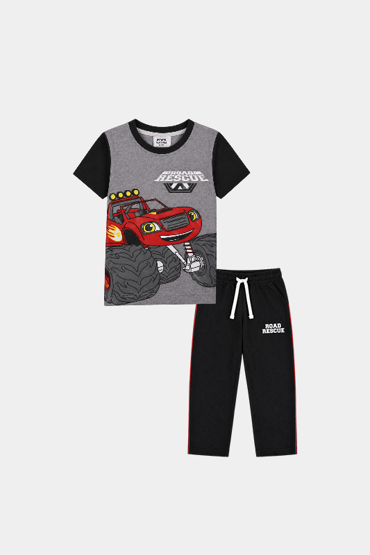 Road Rescue Monster Truck Kids Summer Outfit - MYK_Fatimas