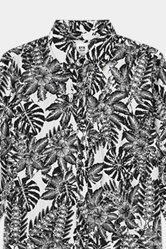 Black & White Floral Leaf Print Co-Ord Set - MYK_Fatimas