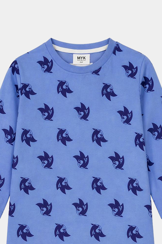 Blue Fox Print Summer Night suit Set - MYK_Fatimas