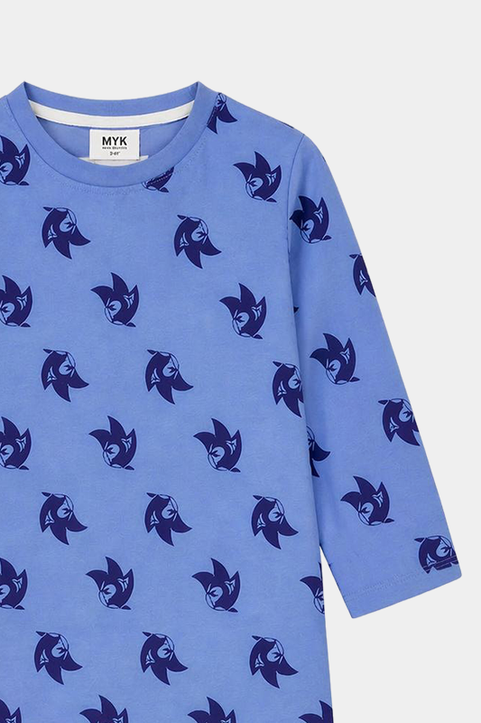 Blue Fox Print Summer Night suit Set - MYK_Fatimas
