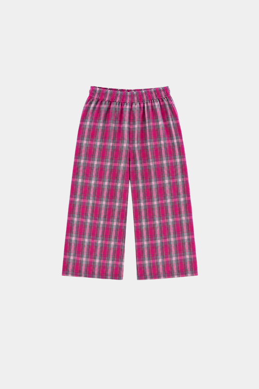 Girls 3 Pcs Pink Check Co-Ord Set - MYK_Fatimas