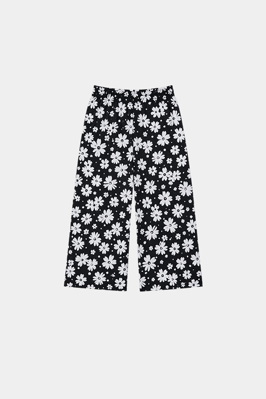Girls Black & White Floral 3 Piece Summer Co-Ord Set - MYK_Fatimas