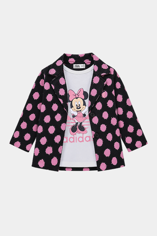 Girls Minnie Polka Dot 3 Pcs Set – Black & Pink - MYK_Fatimas
