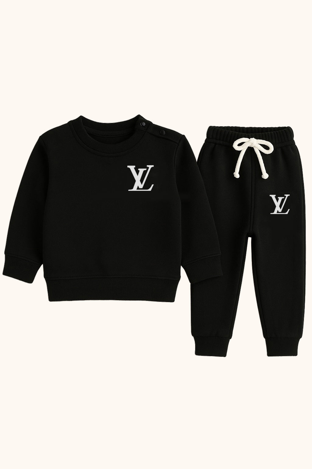 Black Sweatshirt & Jogger Set