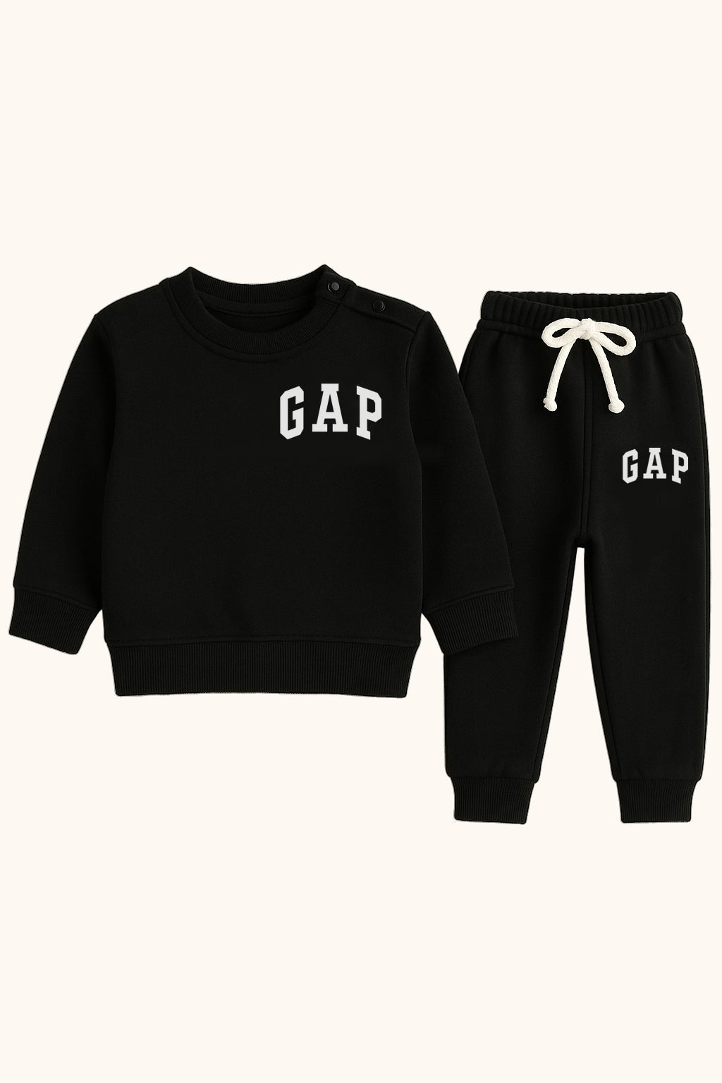 Black Sweatshirt & Jogger Set