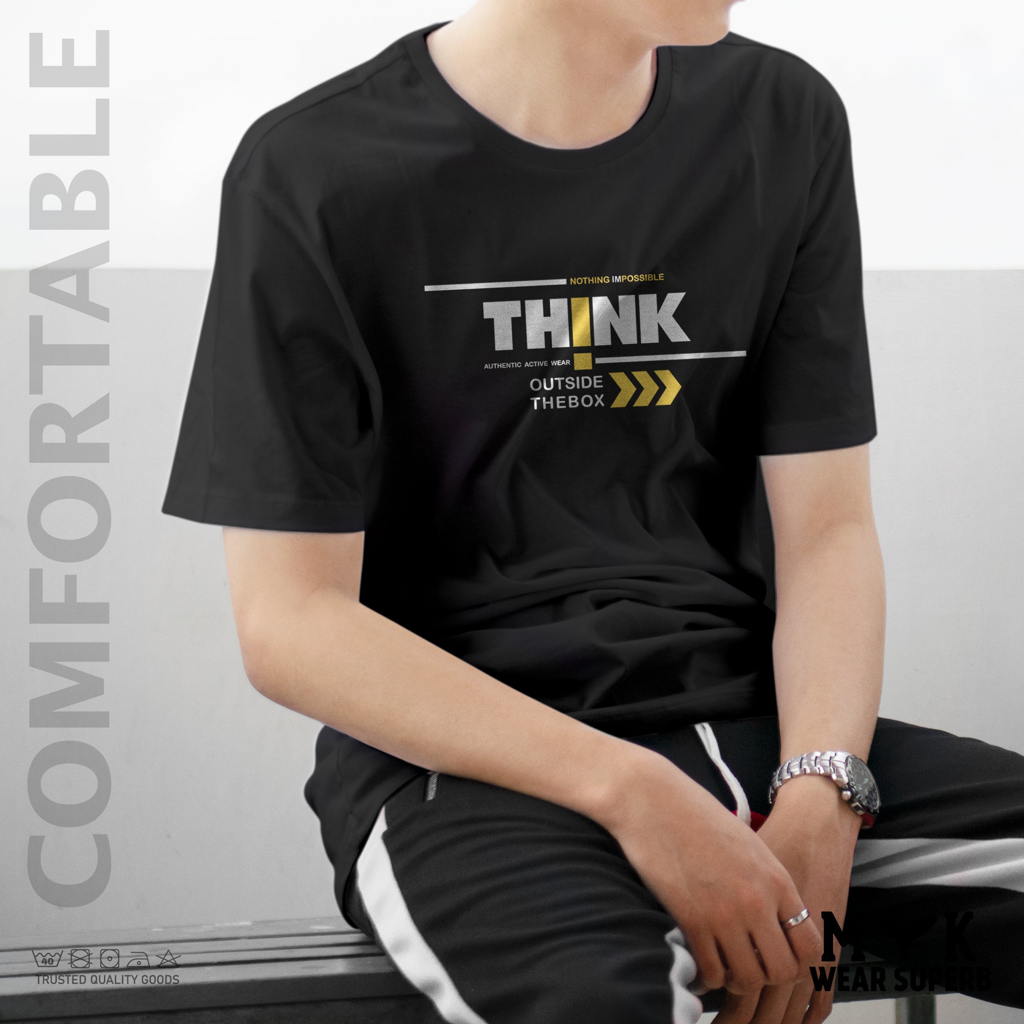 Men's Beefy Crewneck Cotton T-Shirt Black