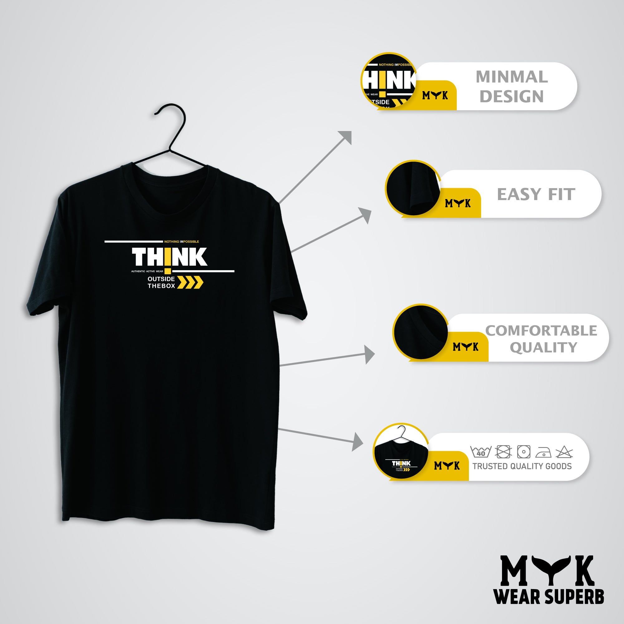 Men's Beefy Crewneck Cotton T-Shirt Black