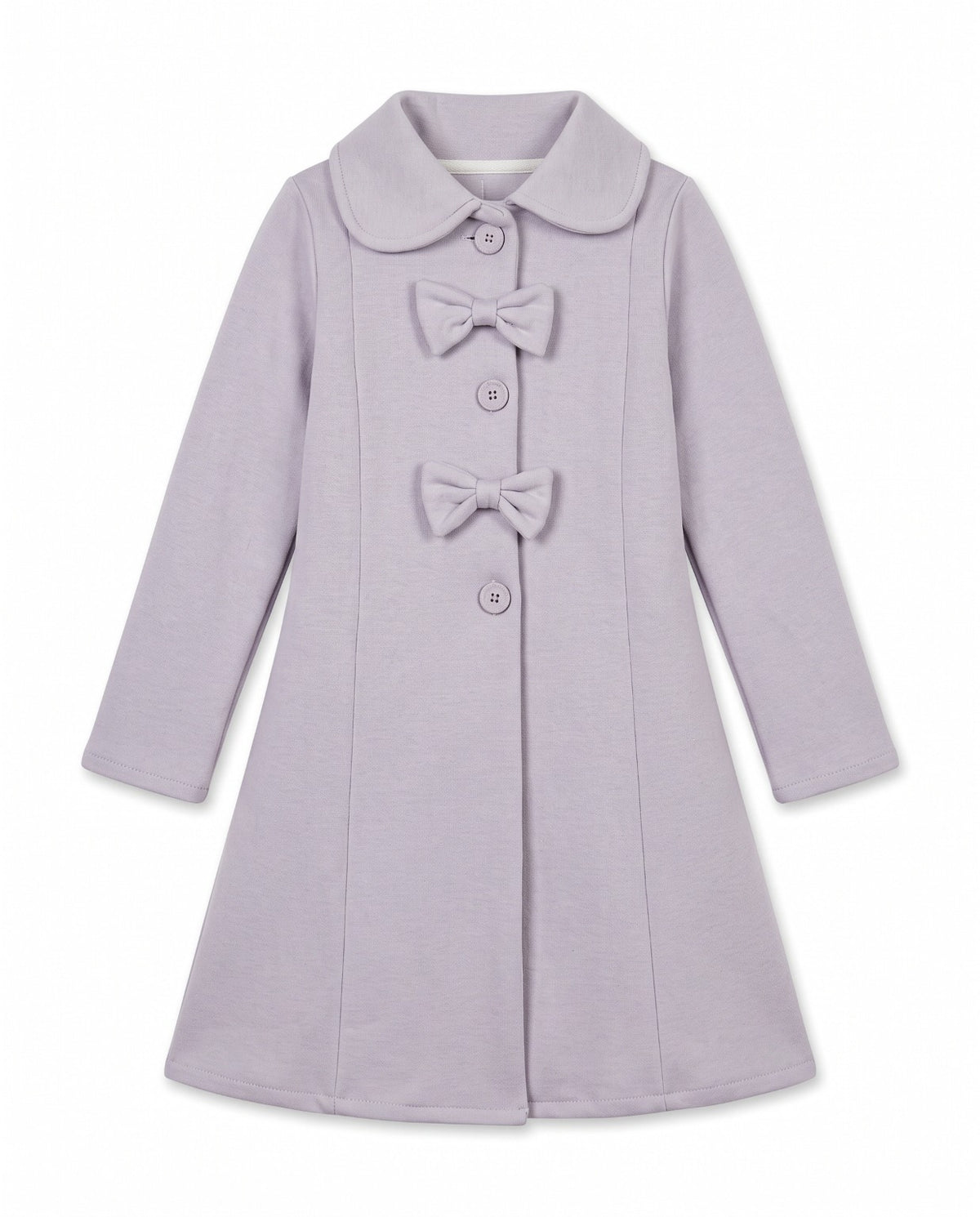 Girls Lilac Bow-Detail Fleece Coat