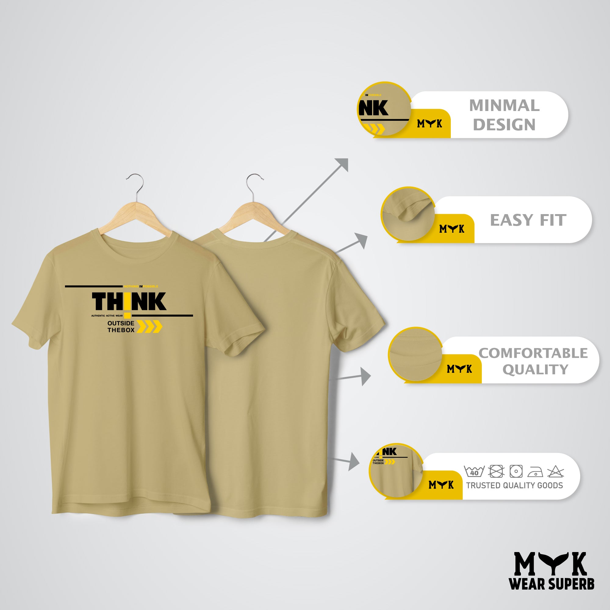 Men's Beefy Crewneck Cotton T-Shirt - Sand