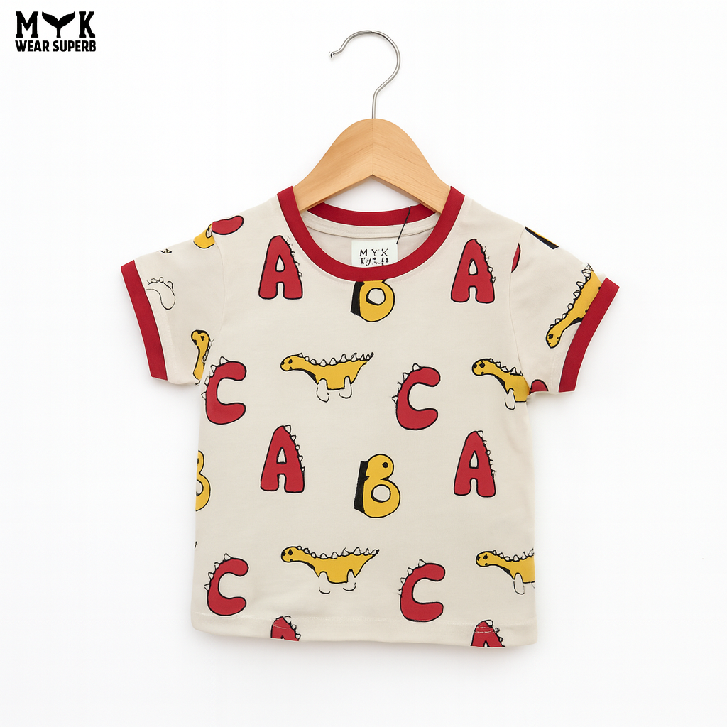 ABC Dino Print Kids Summer Set – Learn & Play in Style