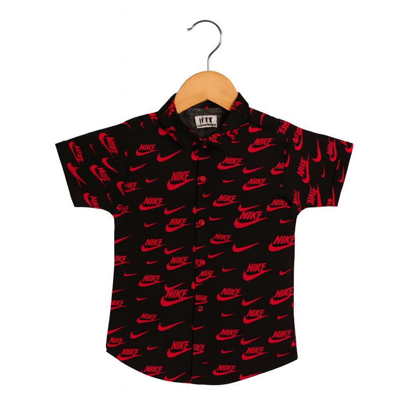 Bold Summer Linen Co-Ord Set – Black & Red Nike Print