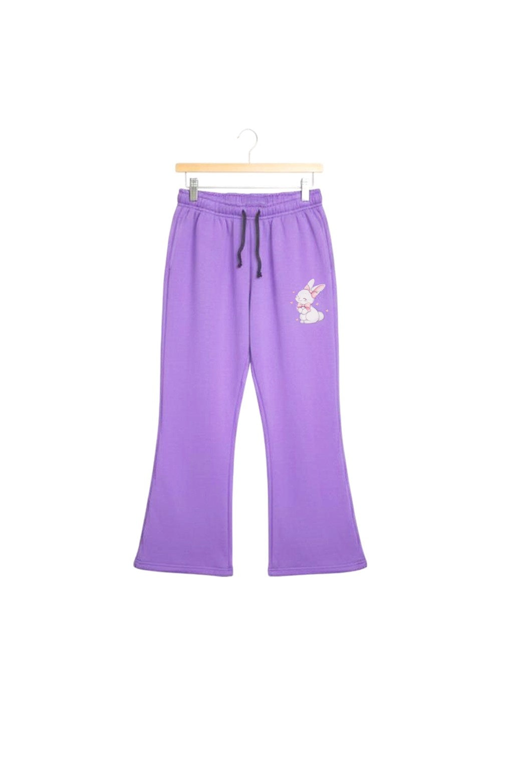 Purple Terry Fabric Women’s Cartoon Bunny Trouser