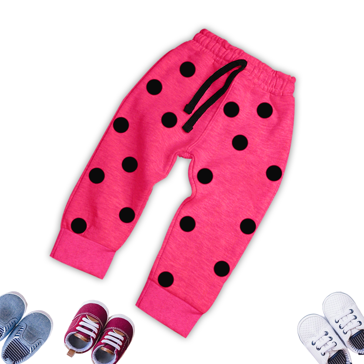 Baby Girls Pink & Grey Butterfly Print Sweatshirt With Polka Dot Trouser 2 Piece premium Quality Set