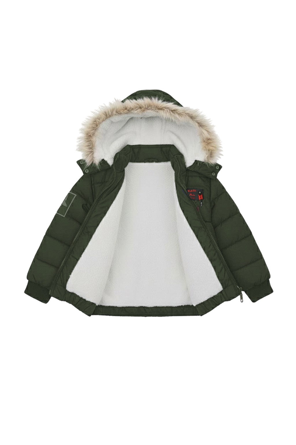 Puffer Jacket with Faux Fur Hood