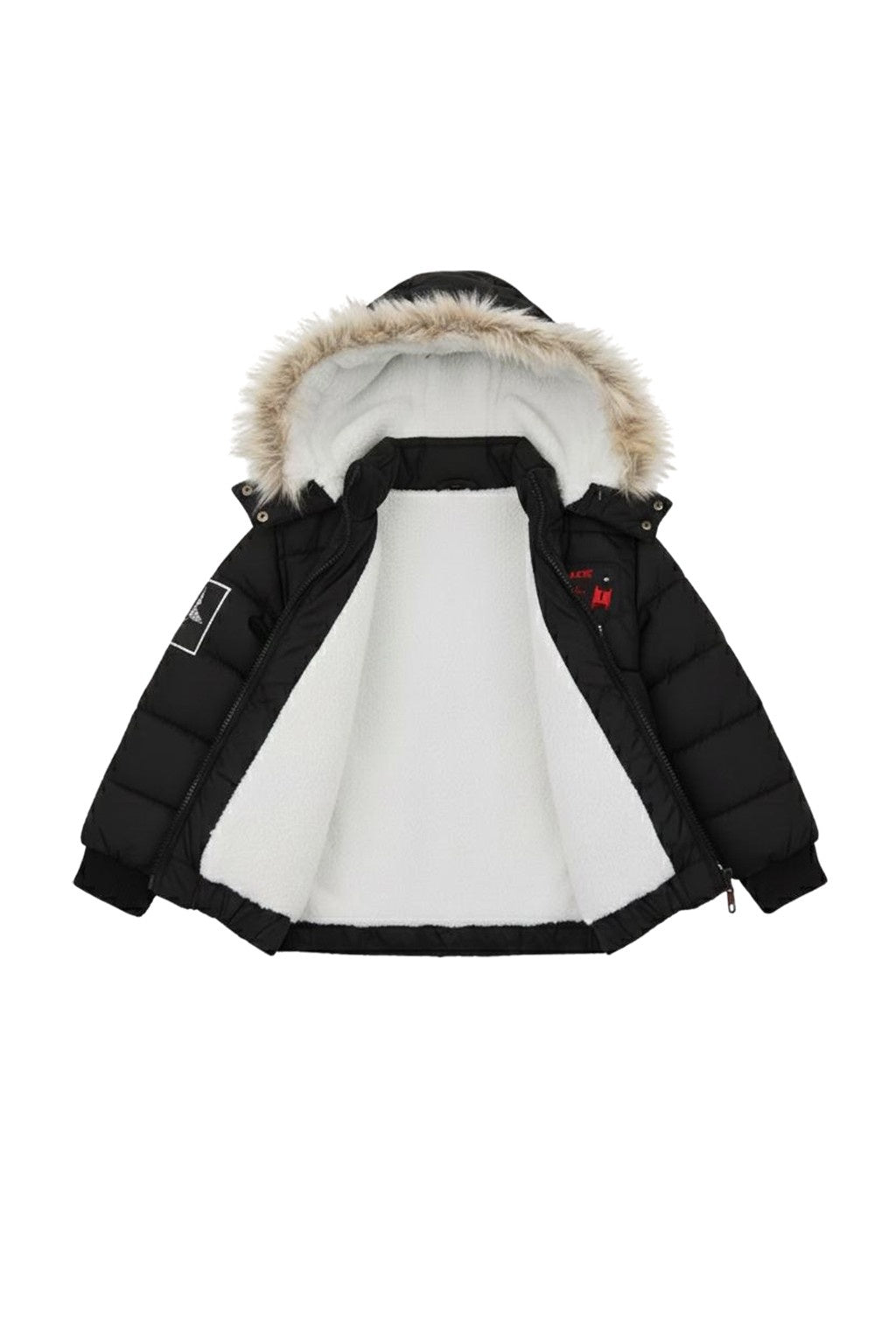 Puffer Jacket with Faux Fur Hood