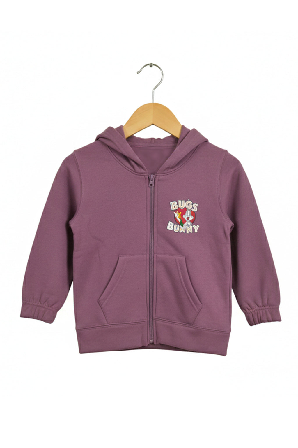 Kids Bugs Bunny Hoodie with Pants Set – Purple Zip-Up Hooded Sweatshirt & Pants