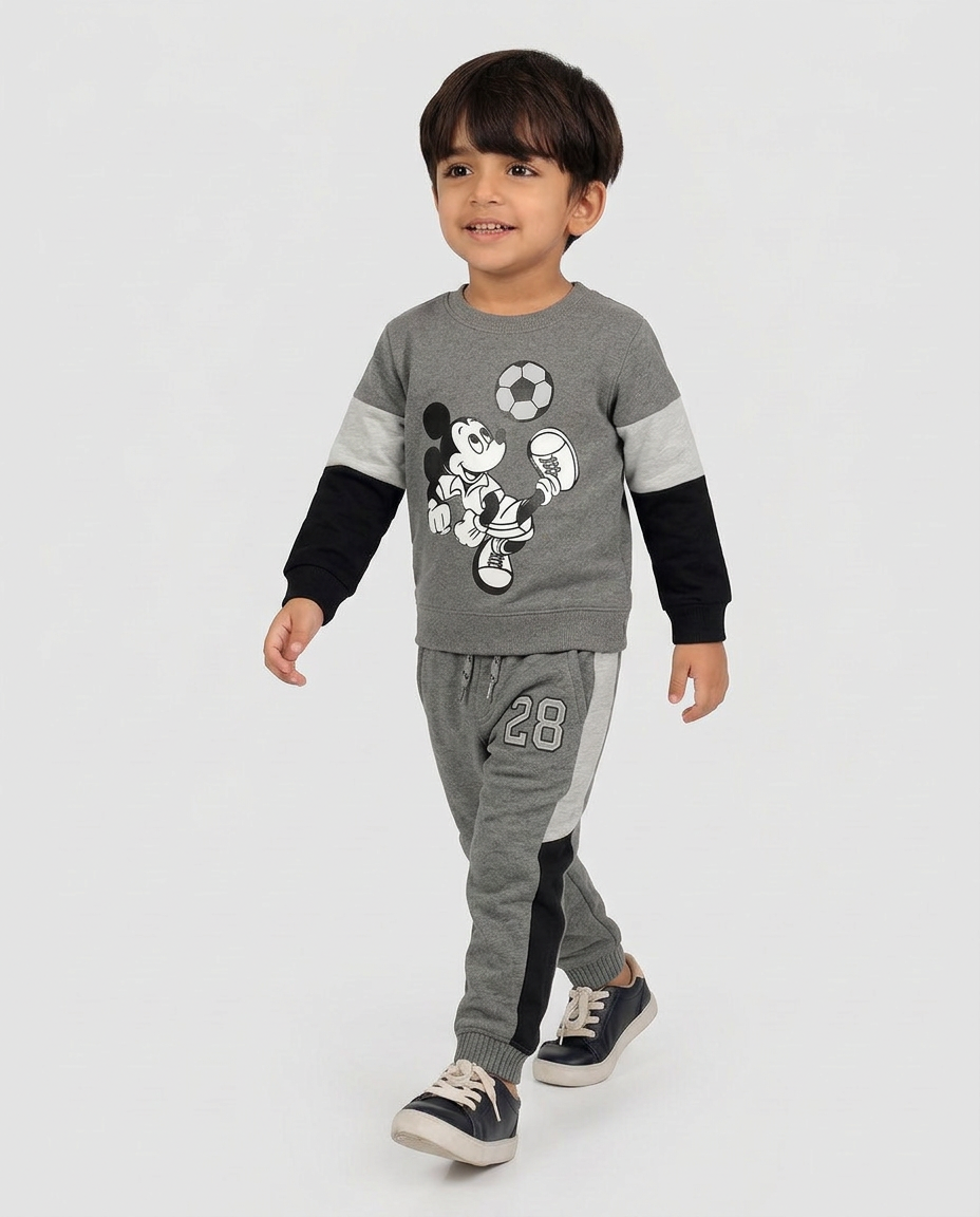 Toddler Boy Disney Mickey Mouse Soccer Graphic Grey Sweat suit
