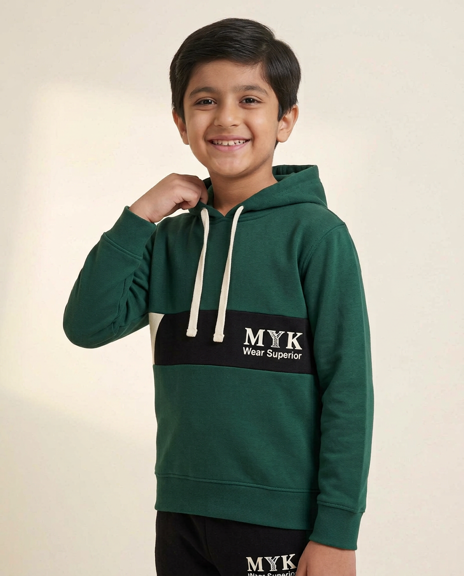 Baby Boy MYK Green Hoodie With Black Trouser Imported