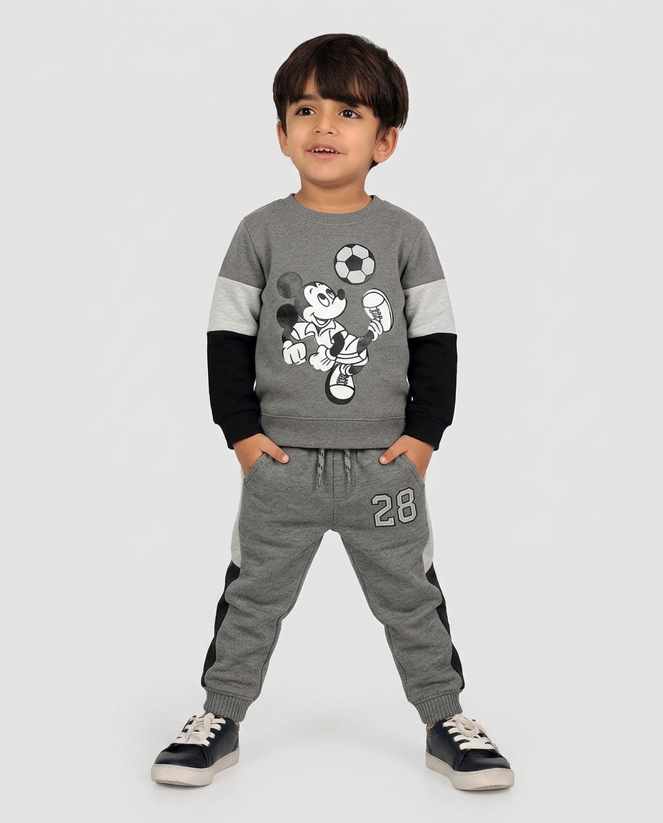 Toddler Boy Disney Mickey Mouse Soccer Graphic Grey Sweat suit
