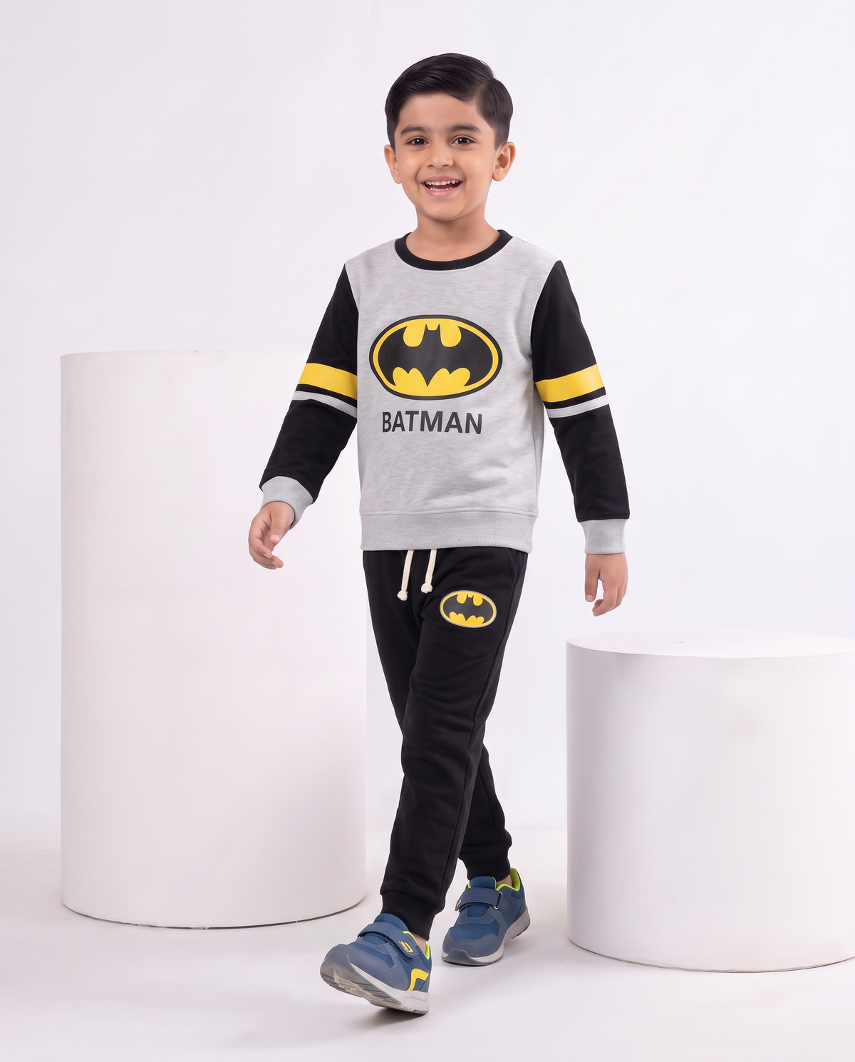 Batman Brown Kids 2 Piece Outfit – Long Sleeve Shirt & Trouser Set