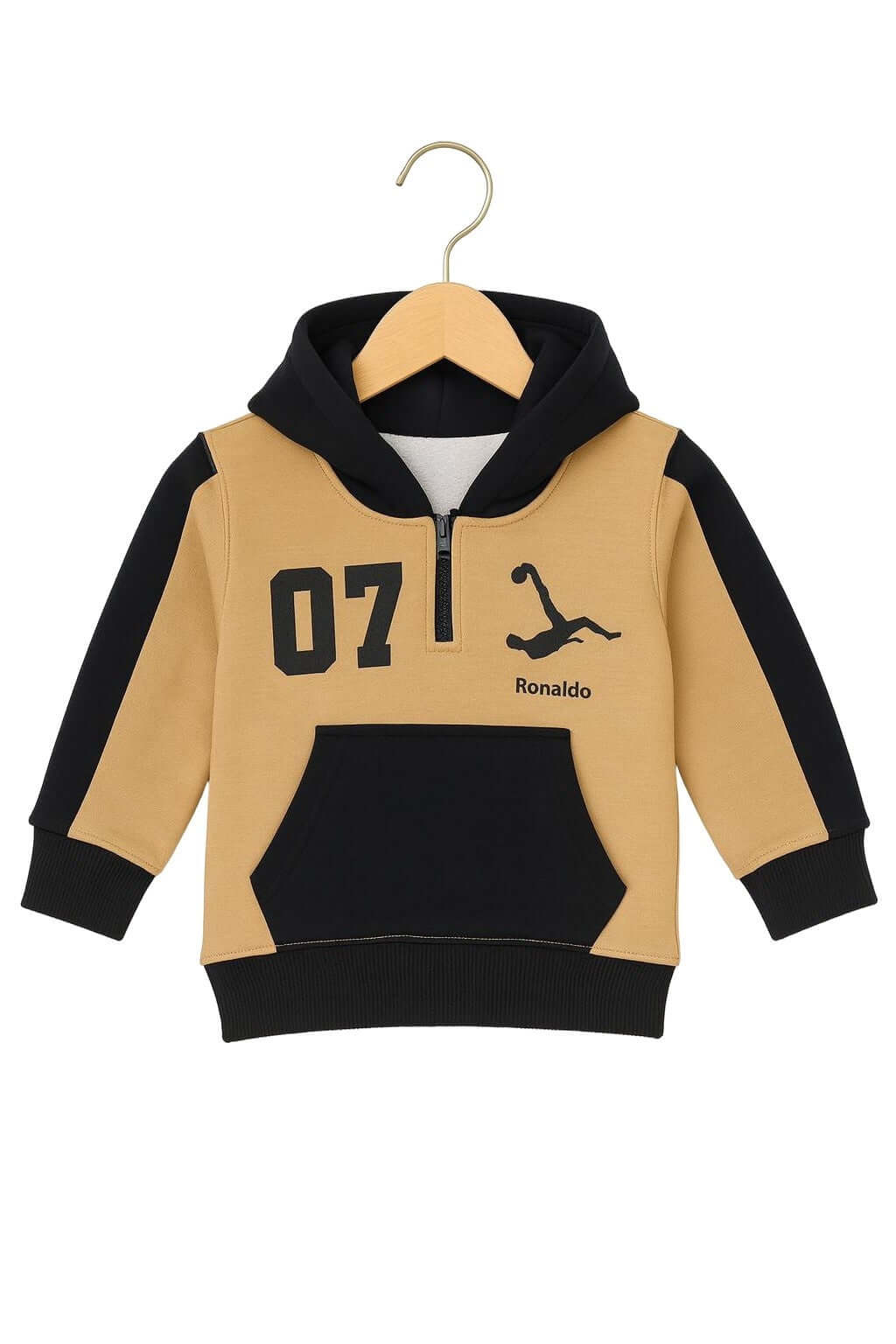 Black & Camel Hoodie Set