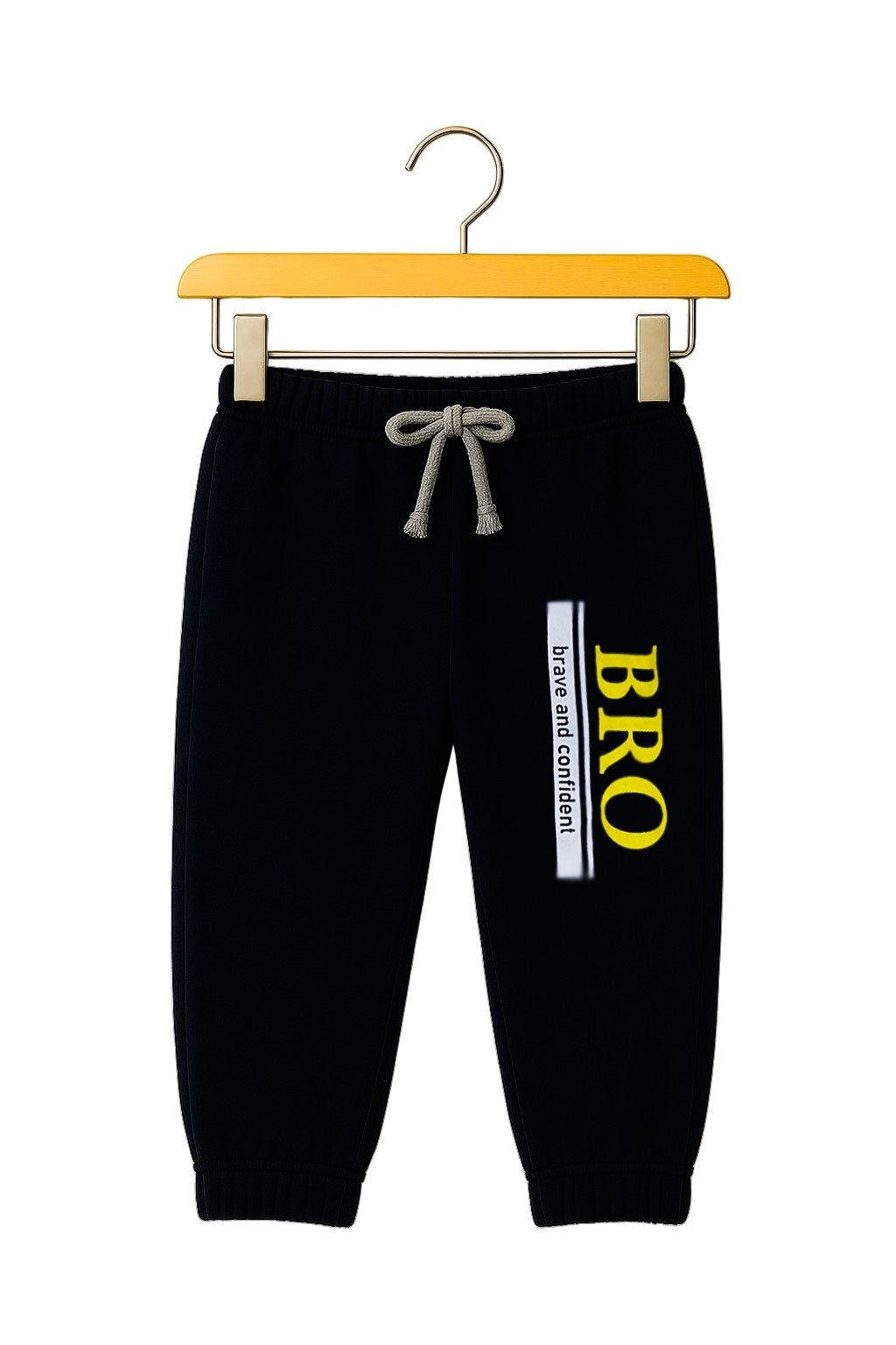 Stylish Kids “BRO” Tracksuit – Black and Yellow Hoodie & Jogger Outfit