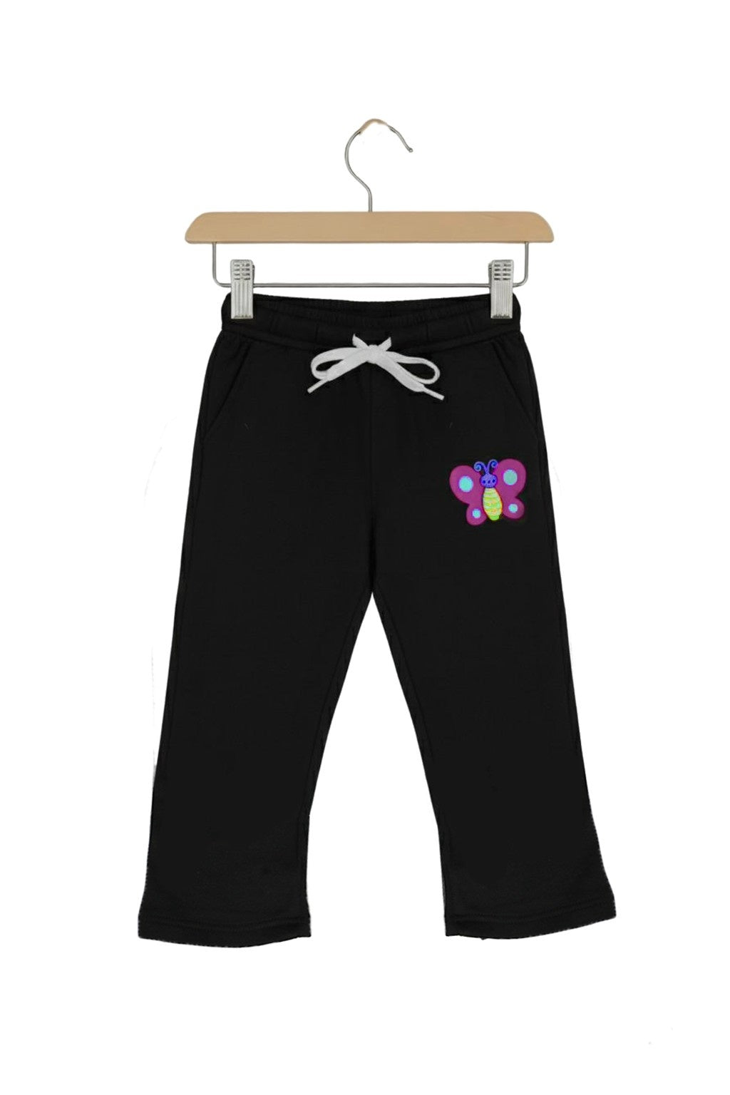 Toddler Girl Black Peplum "Be Kind" Butterfly Graphic Sweatsuit