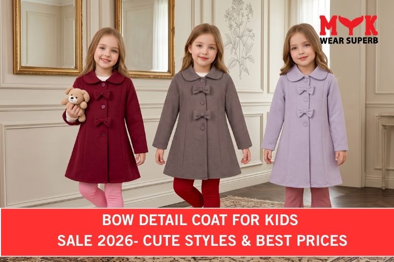 Bow Detail Coat for Kids Sale 2026