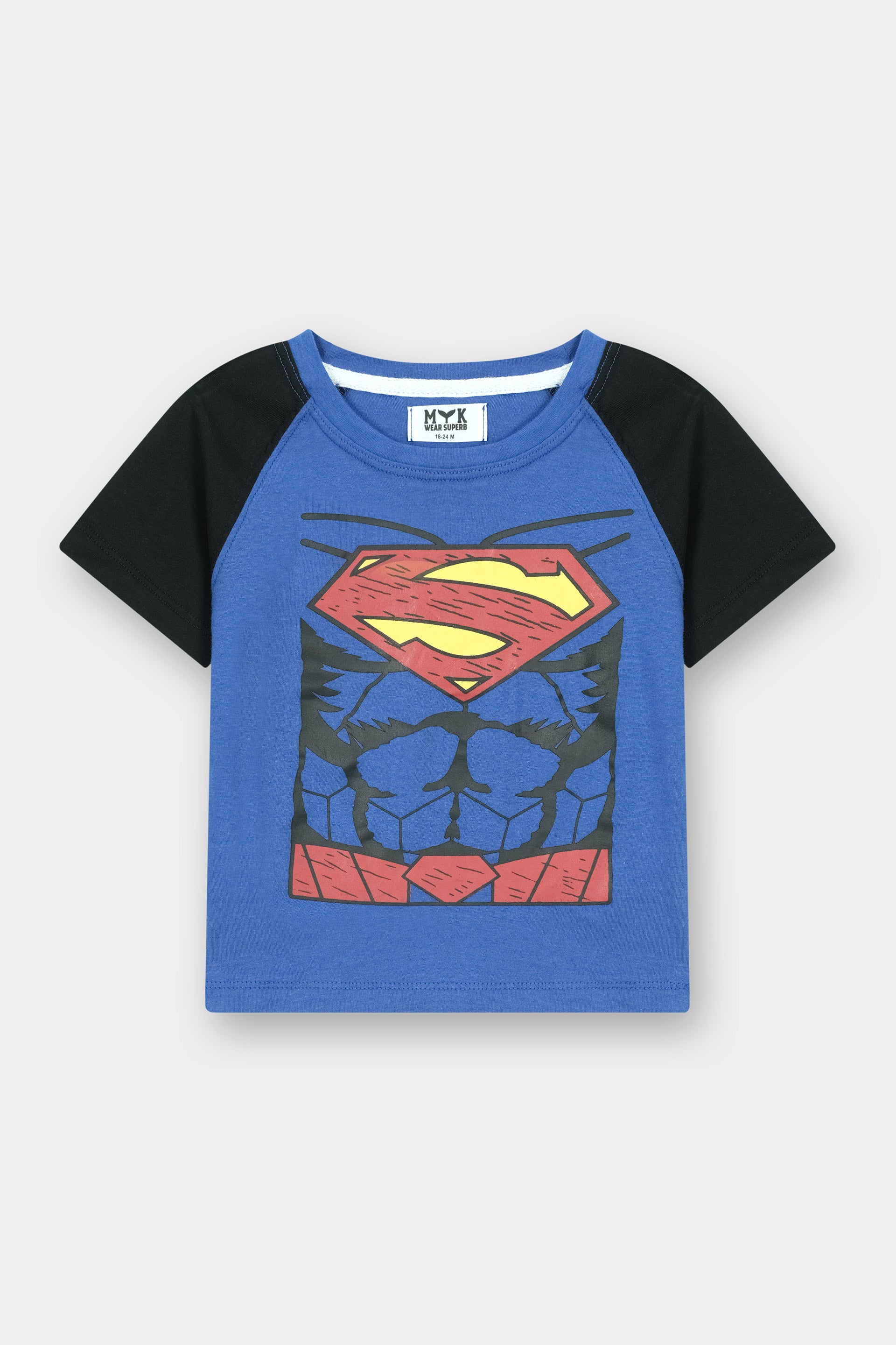 Boys' Superman Muscle Blue Graphic T-Shirt & Shorts Set - MYK_Fatimas