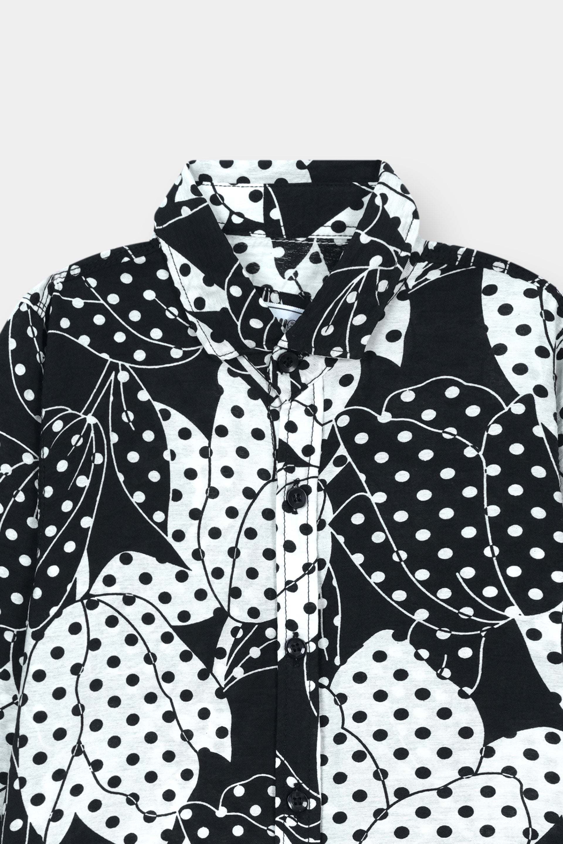 Bold Black & White Polka Leaf Co-Ord Set - MYK_Fatimas