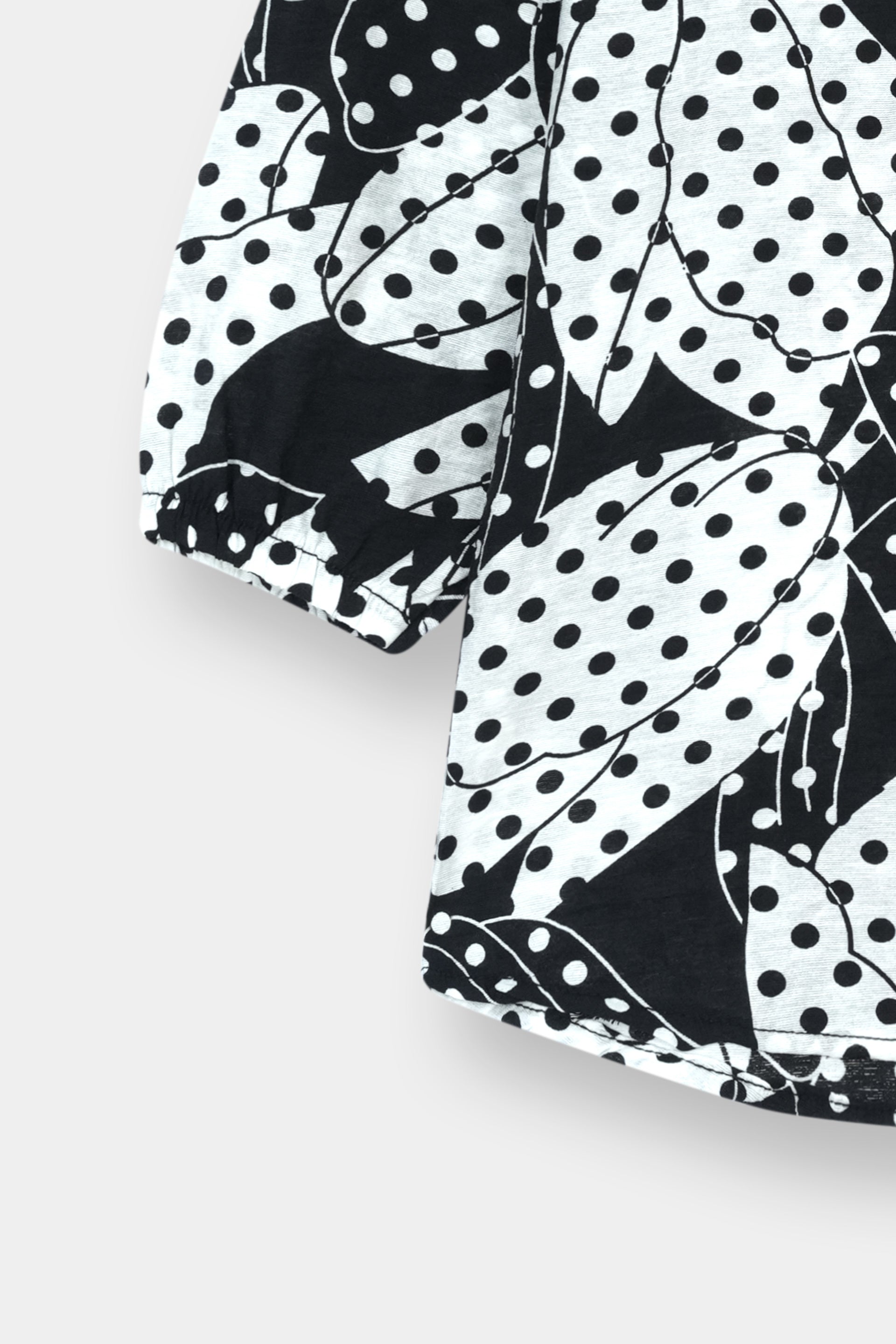 Bold Black & White Polka Leaf Co-Ord Set - MYK_Fatimas