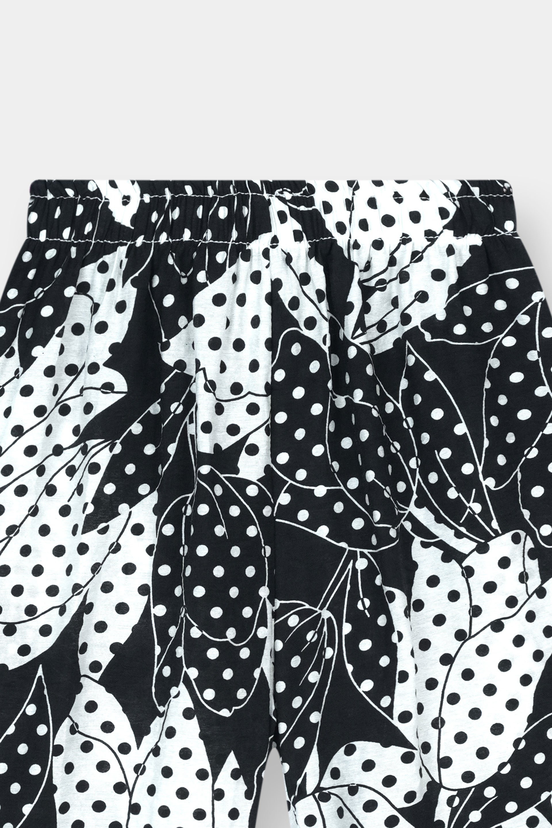 Bold Black & White Polka Leaf Co-Ord Set - MYK_Fatimas