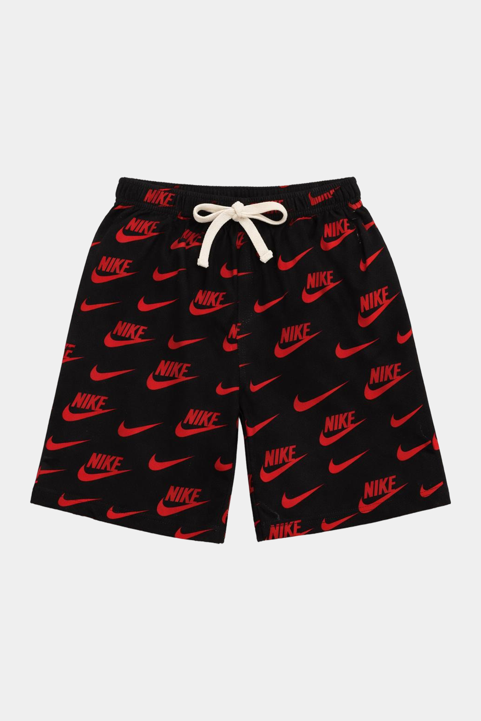 Bold Summer Linen Co-Ord Set – Black & Red Nike Print - MYK_Fatimas