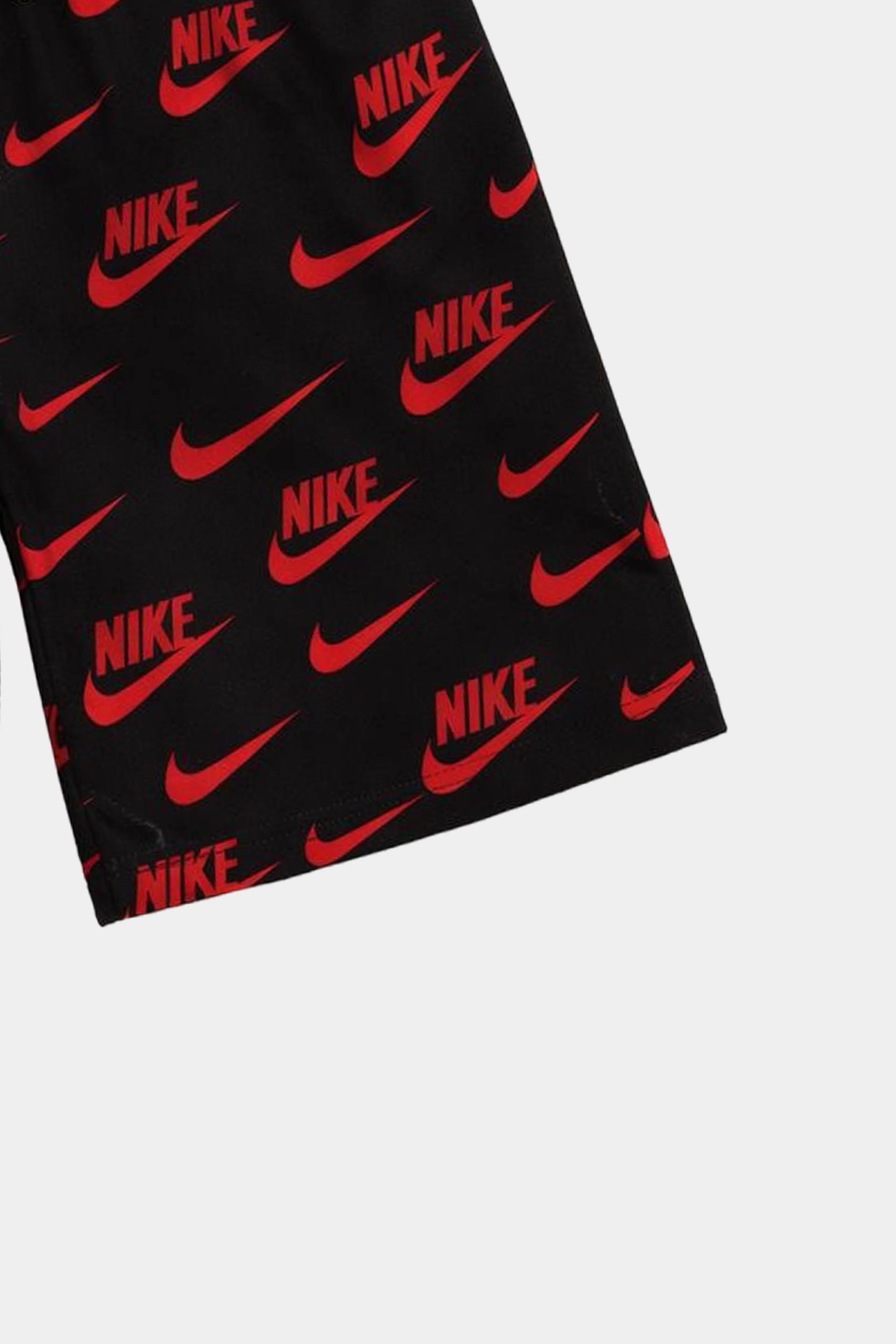 Bold Summer Linen Co-Ord Set – Black & Red Nike Print - MYK_Fatimas