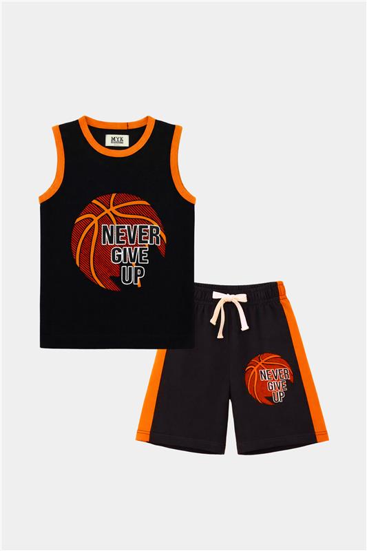 Never Give Up" Sleeveless Basketball Set for Boys – Summer Edition - MYK_Fatimas