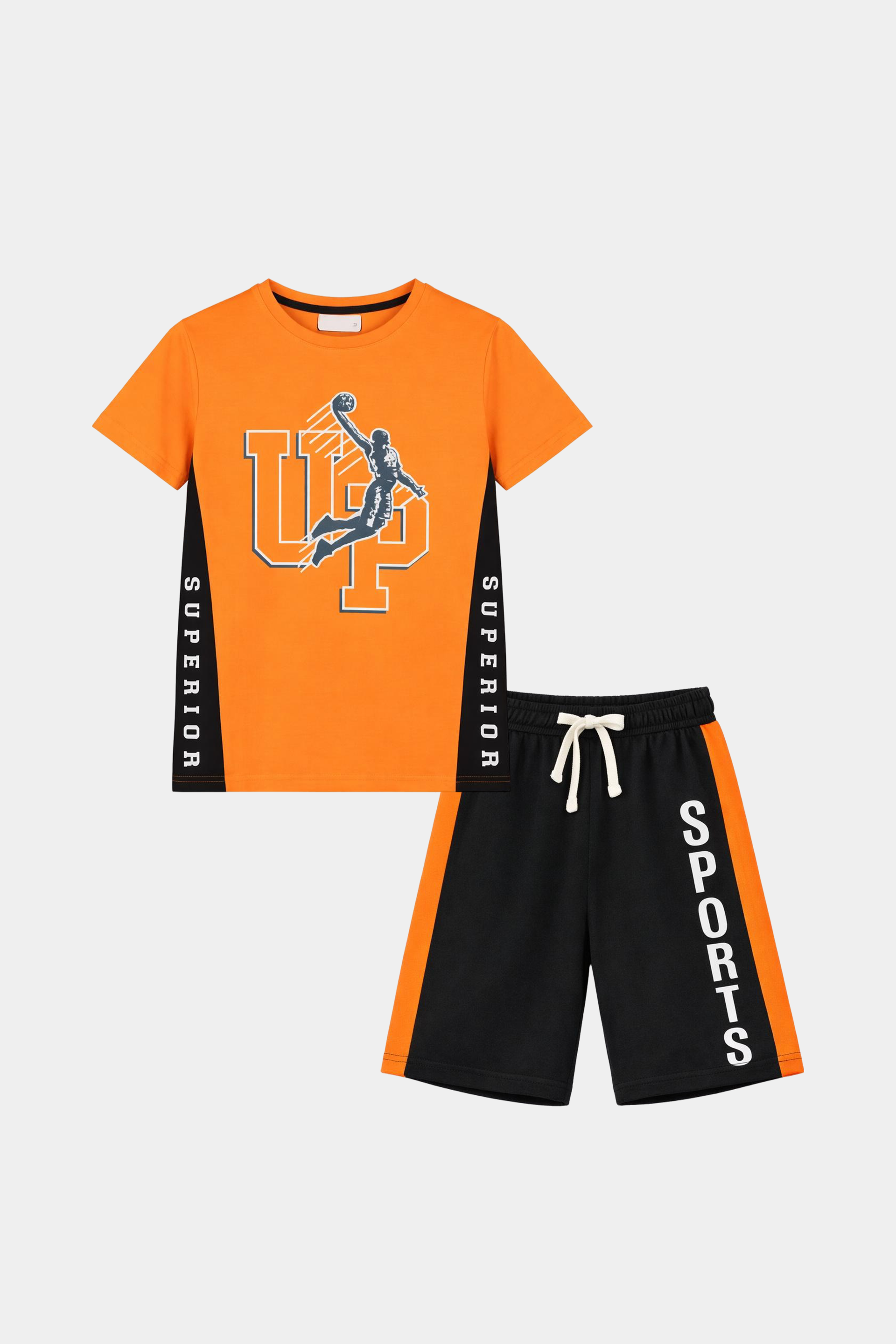 Boys' Orange Sports Summer Set – Superior Comfort & Style - MYK_Fatimas