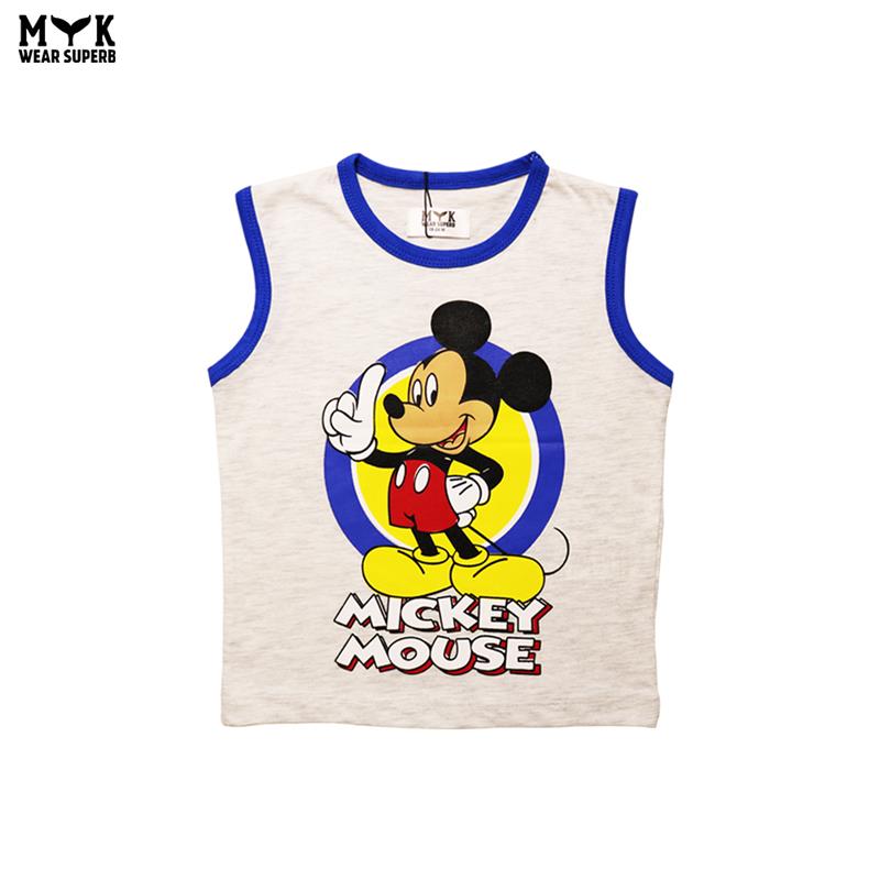 Boys' Mickey Mouse Sleeveless Summer Set – Cool & Comfy Cartoon Style