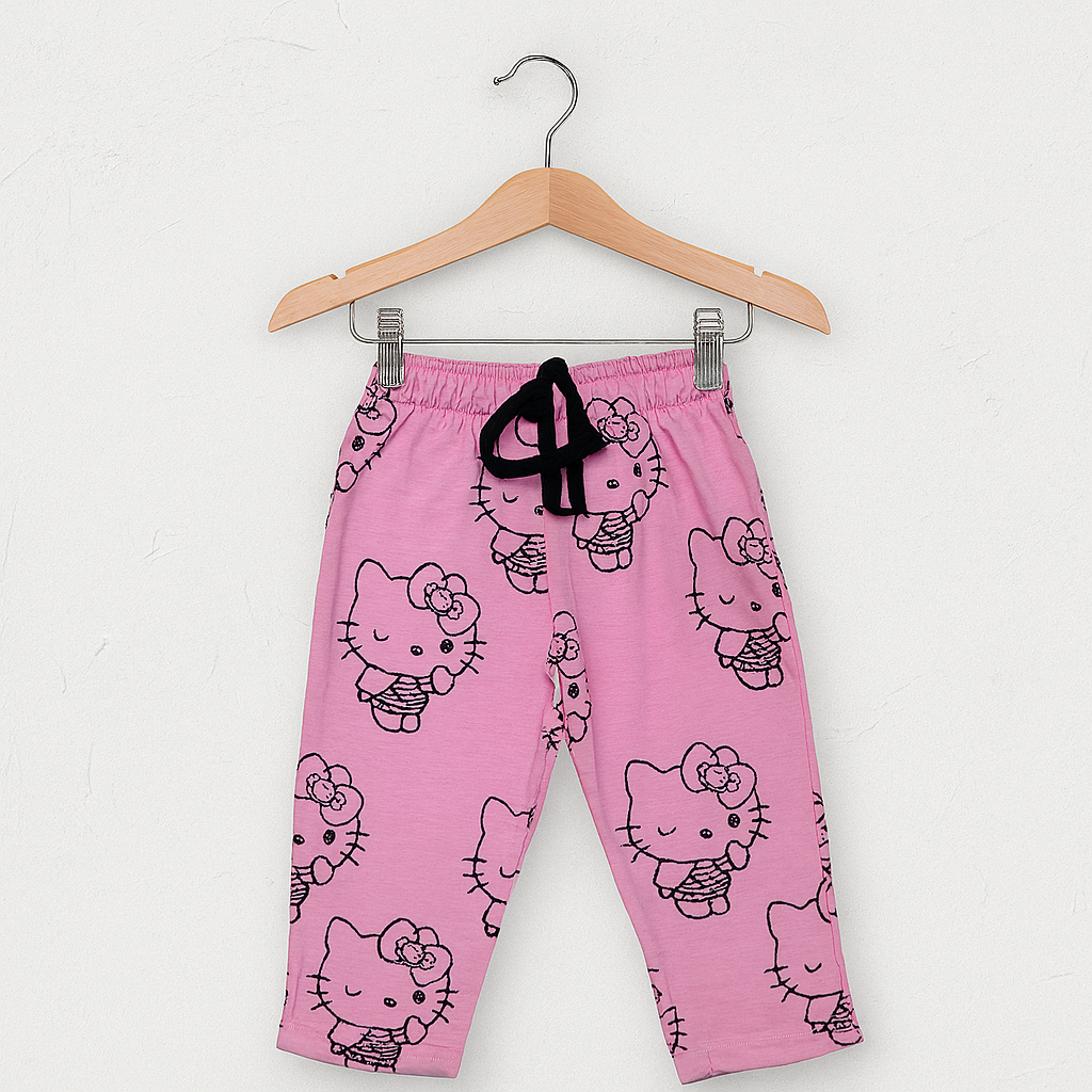 Hello Kitty Ruffle Sleeve T-Shirt & Printed Pajama Set