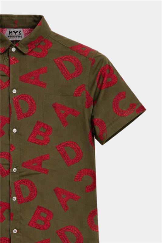 Alphabet Print Linen Shirt & Shorts Set - MYK_Fatimas