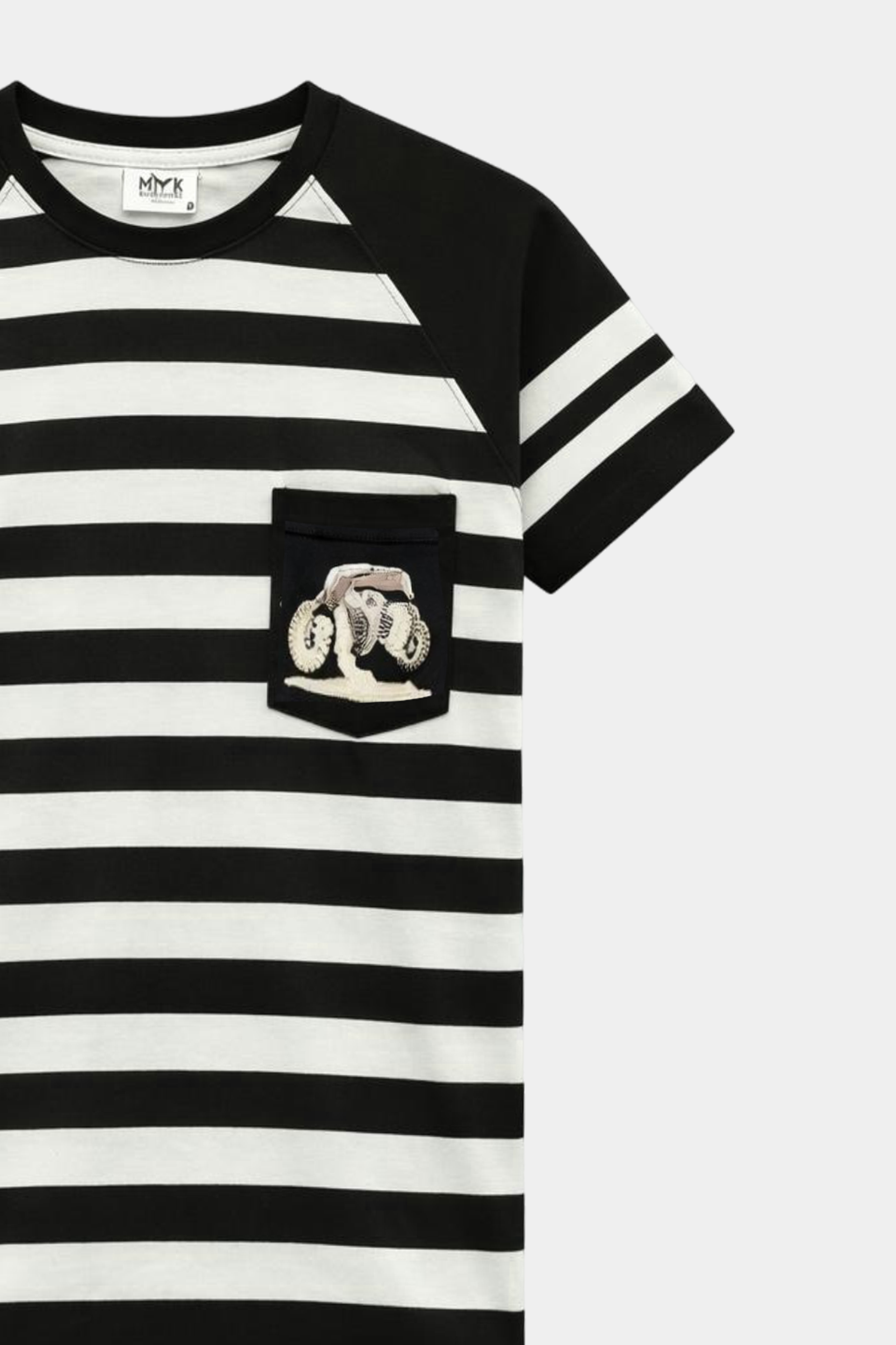 Boys Summer Striped Monster Truck Outfit – Black & White - MYK_Fatimas