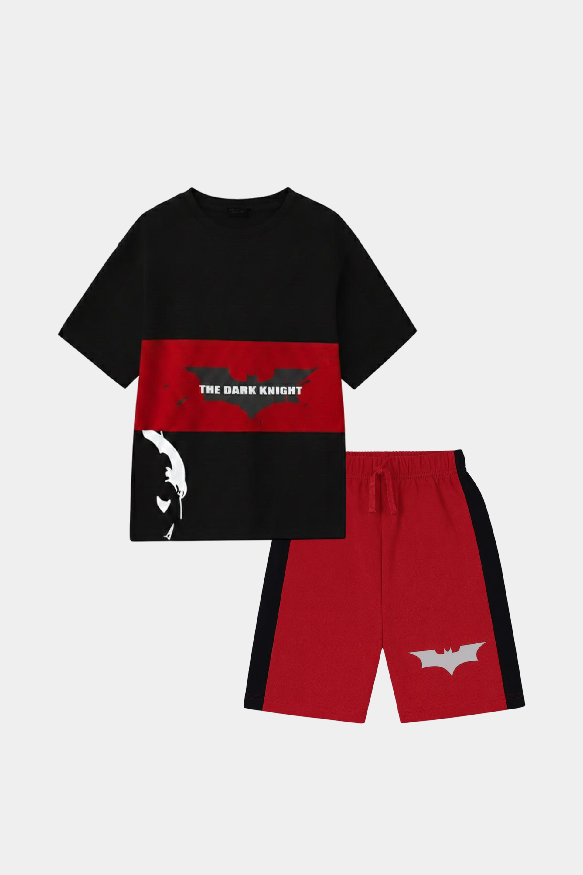 The Dark Knight Summer Set for Kids – Black & Red T-Shirt with Shorts - MYK_Fatimas