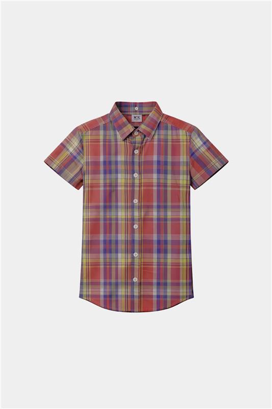 Boys Multicolor Plaid Shirt & Shorts Set – Summer Kids Outfit - MYK_Fatimas