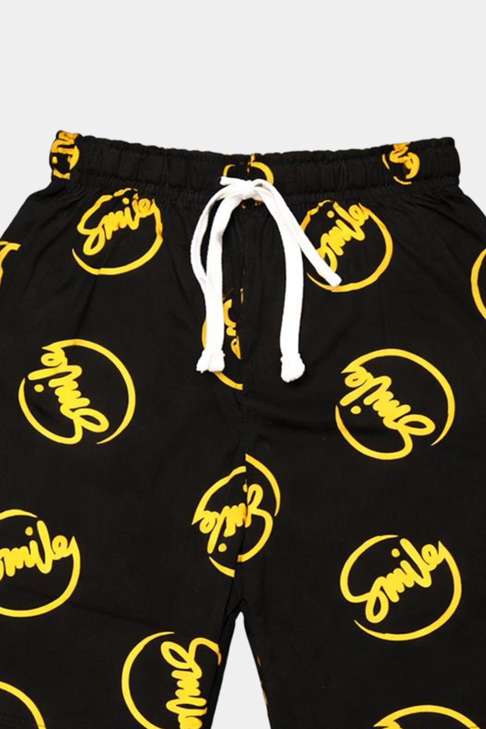 Boys Black & Yellow “Smile” Linen Co-Ord Set – Summer Vibes - MYK_Fatimas