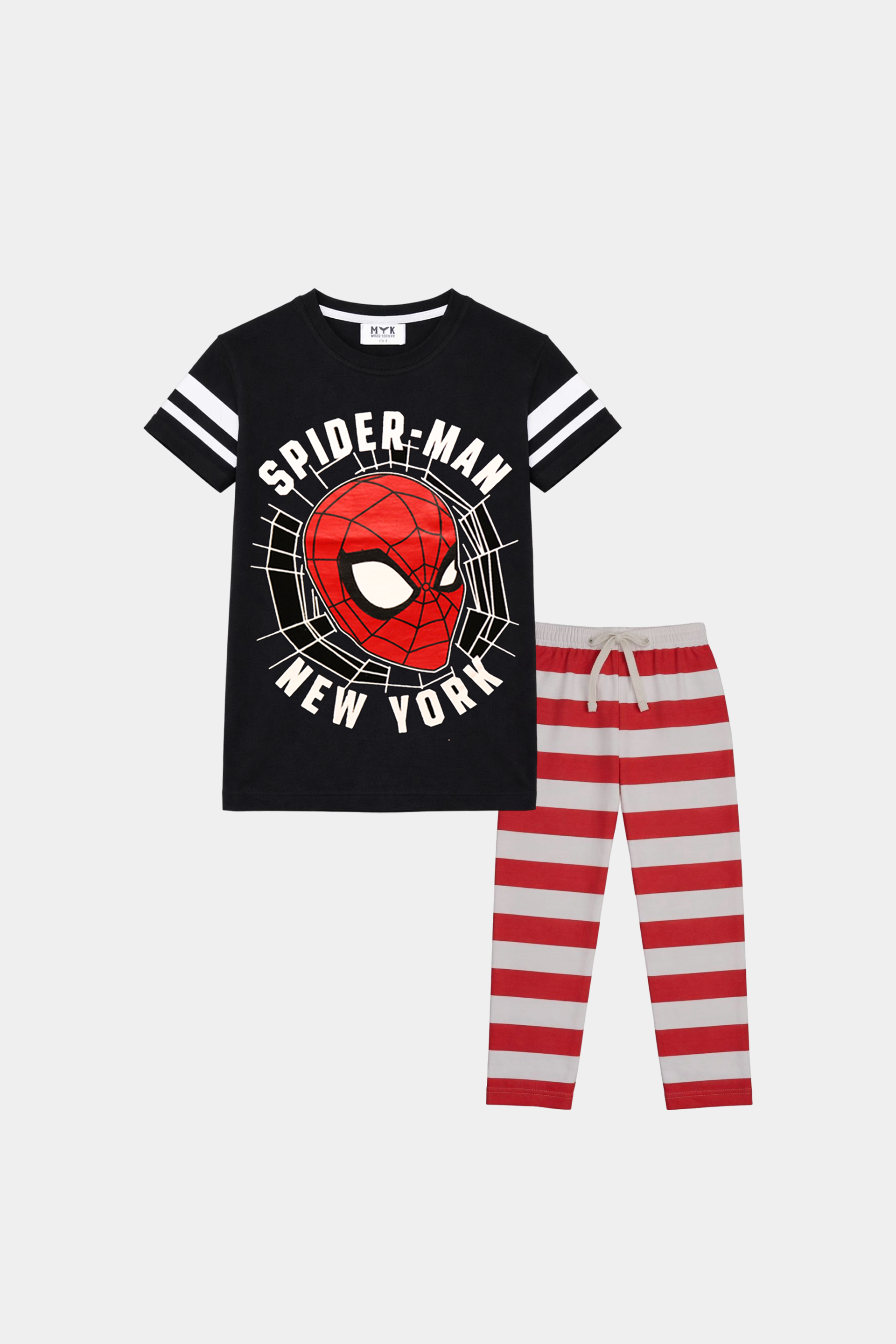 Spiderman New York T-Shirt & Striped Pajama Set - MYK_Fatimas