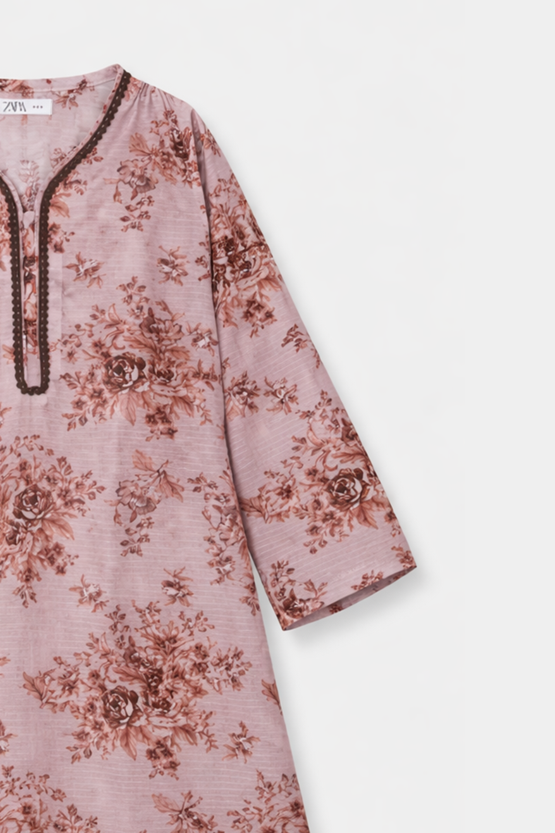 Luxury Cotton Lawn Girls 2 Piece Suit – Dusty Rose Floral - MYK_Fatimas